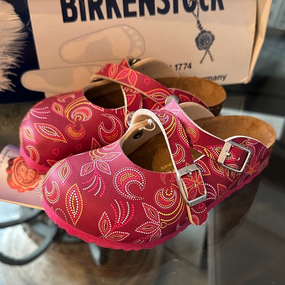 New in Box Birkenstock Dorian Kids Red Paisley Sandals sz 10-10 1/2 ( 28 ) - Picture 4 of 10
